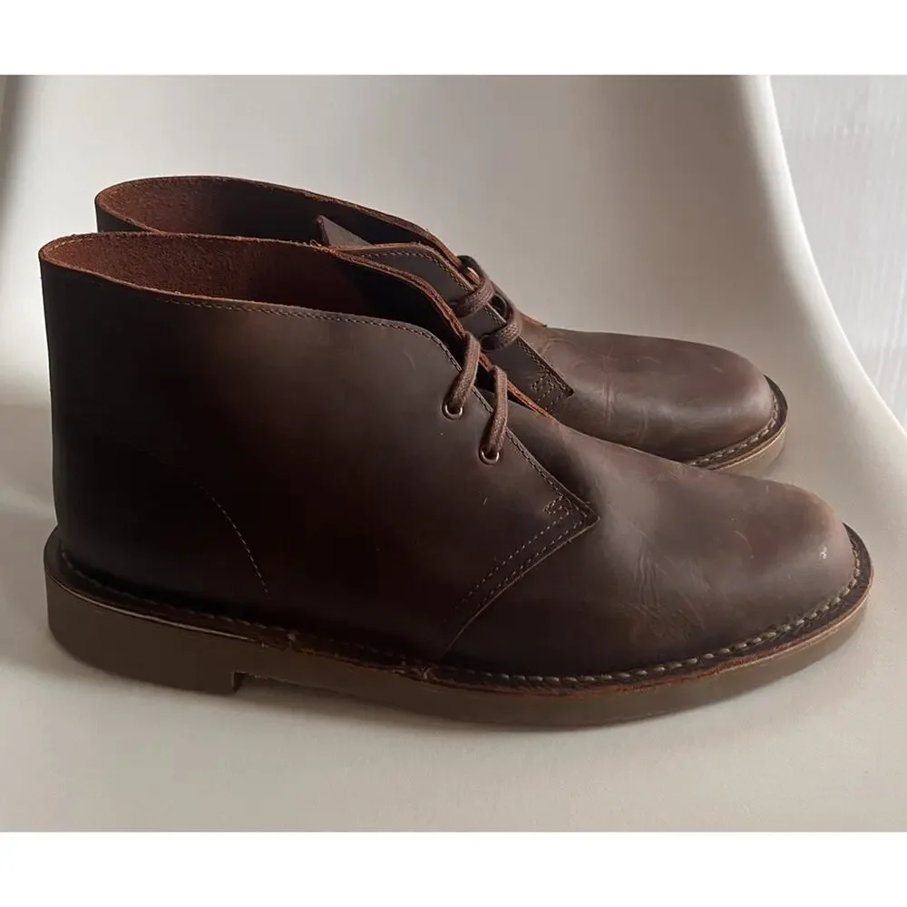 Clarks Shepton 26179927 Mens 12 M Dark Brown Leather Chukka Desert Boots NWOB